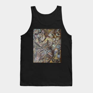 Attempt of giving medicine to a cat Tank Top